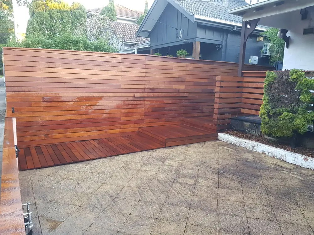 Hardwood front fence and garden seat